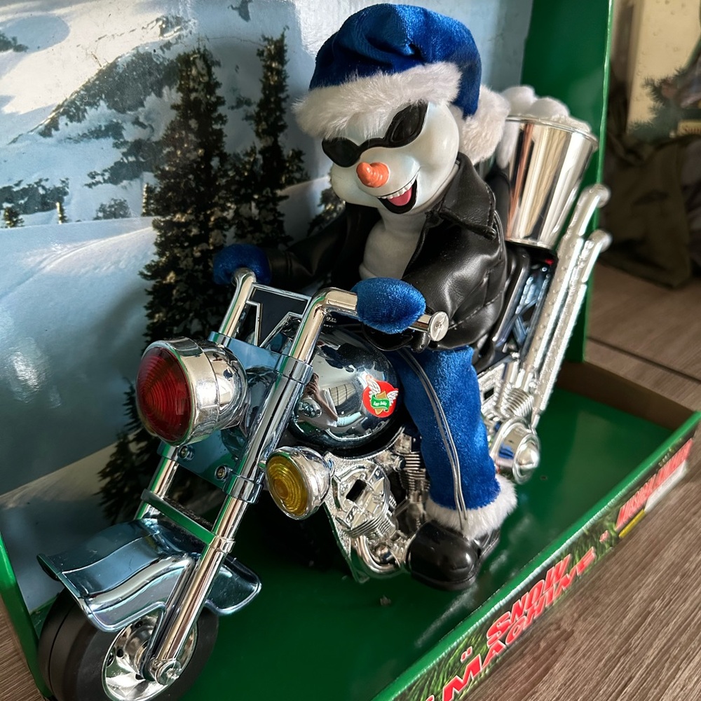 Vintage 1975 DanDee Musical Animated Snow Machine Motorcycle “Love Machine”